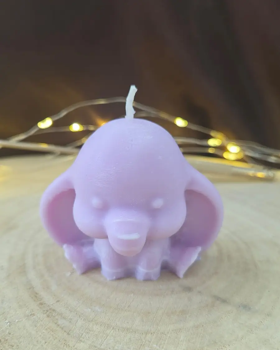 Lilac baby elephant candle